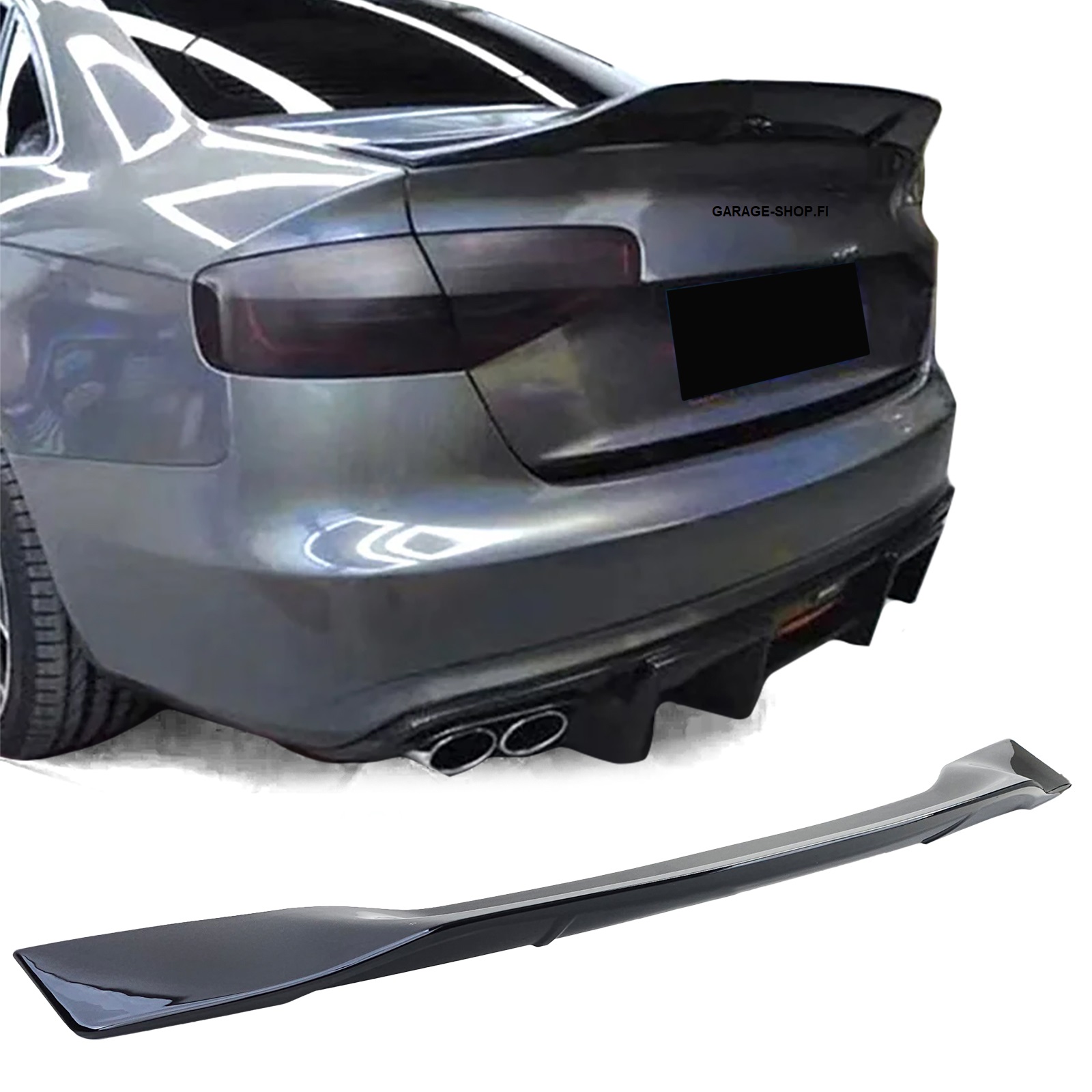 Bak vinge A4 B8 sedan BIG glans svart